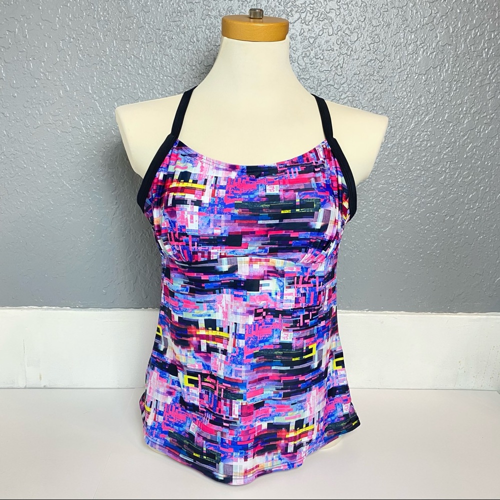 MULTI-COLOR SWIMSUIT TANK TOP W/ BULIT IN PADDING